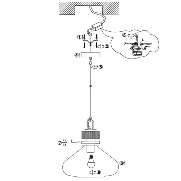 Steinhauer Flere hanglamp - E27 - in  hoogte verstelbaar - ⌀30 cm - rookglas - Image 7
