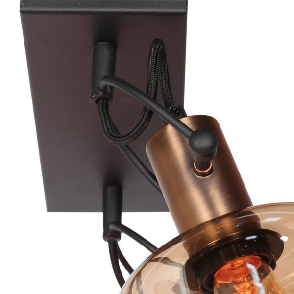 Steinhauer Glaslic wandlamp –– brons en zwart - Image 3