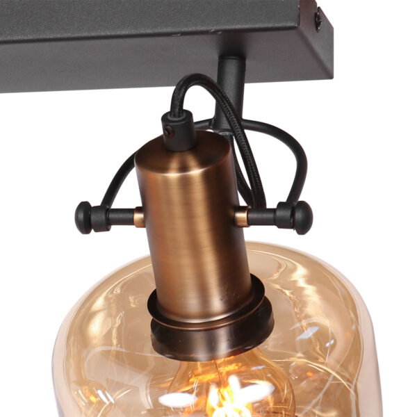 Steinhauer Glaslic wandlamp –– brons en zwart - Image 4