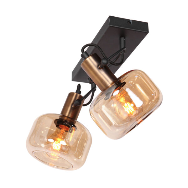 Steinhauer Glaslic wandlamp –– brons en zwart - Image 8
