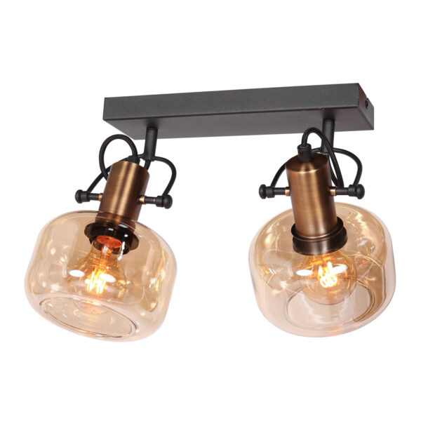 Steinhauer Glaslic wandlamp –– brons en zwart - Image 9