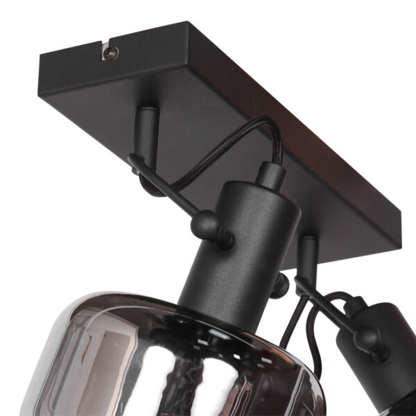 Steinhauer Glaslic wandlamp –– smokeglas en zwart - Image 5