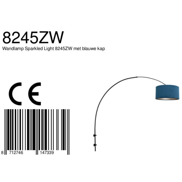 Steinhauer Gramineus wandlamp – In hoogte verstelbaar – E27 (grote fitting) – blauw en zwart - Image 6