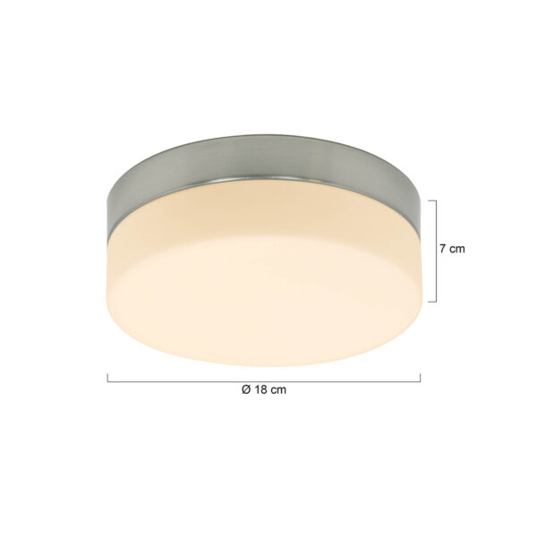 Steinhauer Ceiling and Wall plafonnière - badkamer - Ø 18cm - Incl. LED - 4 lichtstanden - staal en wit glas - Image 5