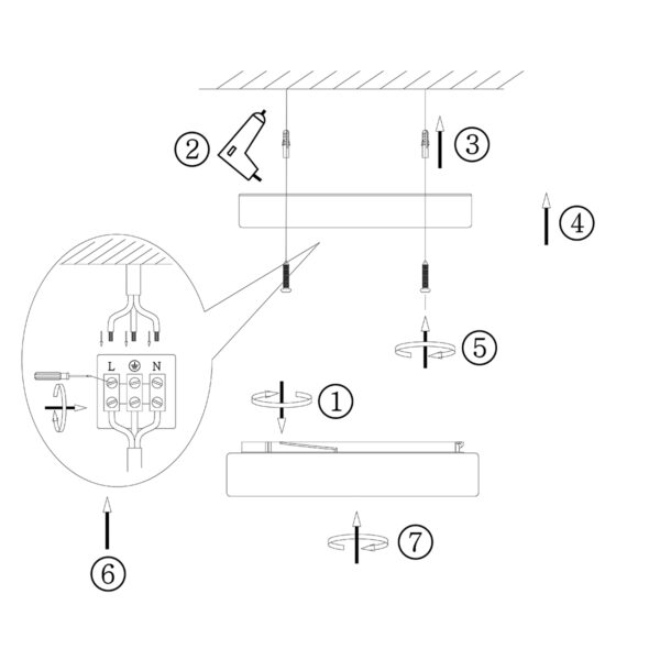 Steinhauer Ikaro plafonnieres – ø 18 cm – Ingebouwd (LED) – wit en zwart - Image 8