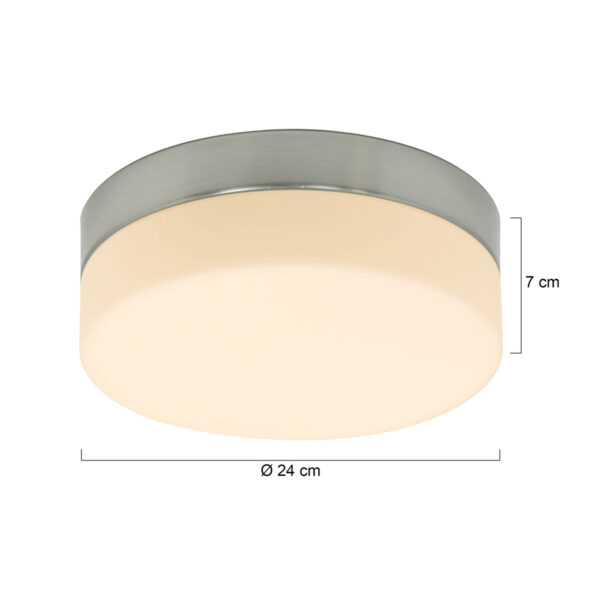 Steinhauer Ceiling and Wall plafonnière - badkamer - Ø 24cm - Incl. LED - 4 lichtstanden - staal en wit glas - Image 6
