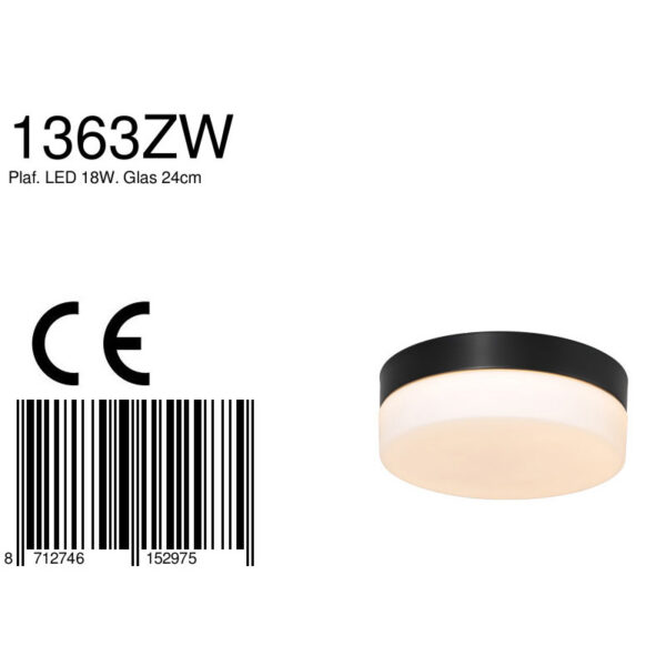 Steinhauer Ikaro plafonnieres – ø 24 cm – Ingebouwd (LED) – wit en zwart - Image 7