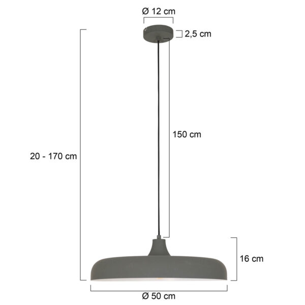 Steinhauer Krisip hanglamp - Ø 55cm - E27 - grijs - Image 5