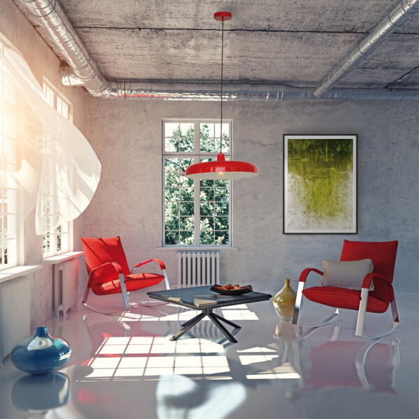 Steinhauer Krisip hanglamp - Ø 55cm - E27 - rood - Image 2