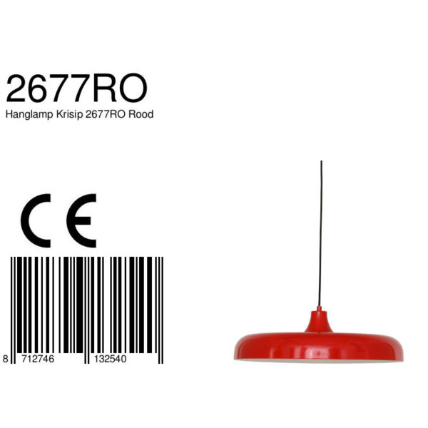 Steinhauer Krisip hanglamp - Ø 55cm - E27 - rood - Image 7
