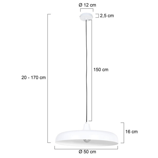 Steinhauer Krisip hanglamp - Ø 55cm - E27 - wit - Image 7