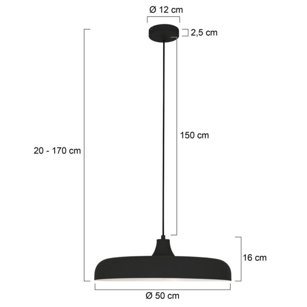 Steinhauer Krisip hanglamp - Ø 55cm - E27 - zwart - Image 5