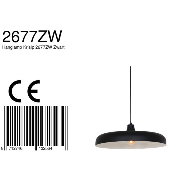 Steinhauer Krisip hanglamp - Ø 55cm - E27 - zwart - Image 6
