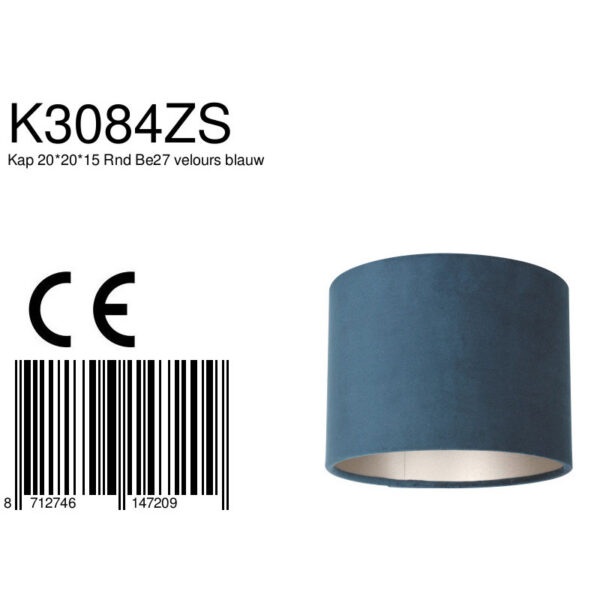 Steinhauer ronde lampenkap blauw 20cm - Image 6