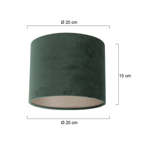Steinhauer Prestige Chic lampenkap - velvet - rond - kap Ø20 cm - 15 cm hoog - groen - Image 5
