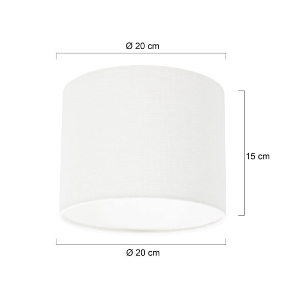 Steinhauer Prestige Chic lampenkap - linnen - kap Ø20 cm - hoogte 15 cm - rond - wit - Image 5