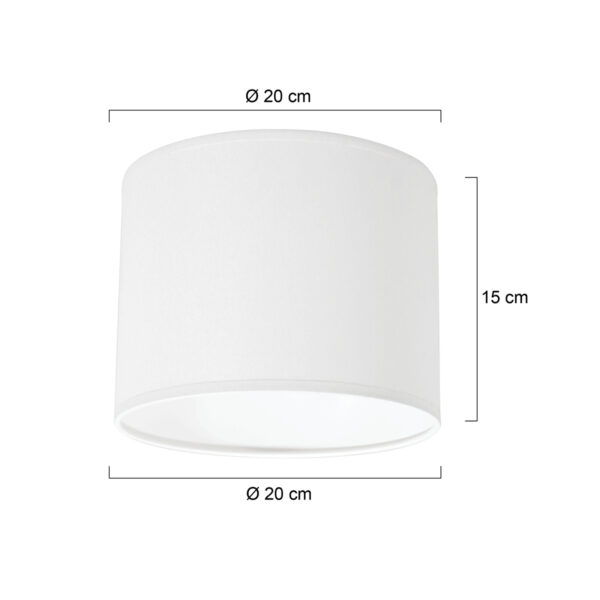 Steinhauer Prestige Chic lampenkap - gladde stof - kap Ø20 cm - hoogte 15 cm - rond - wit - Image 5