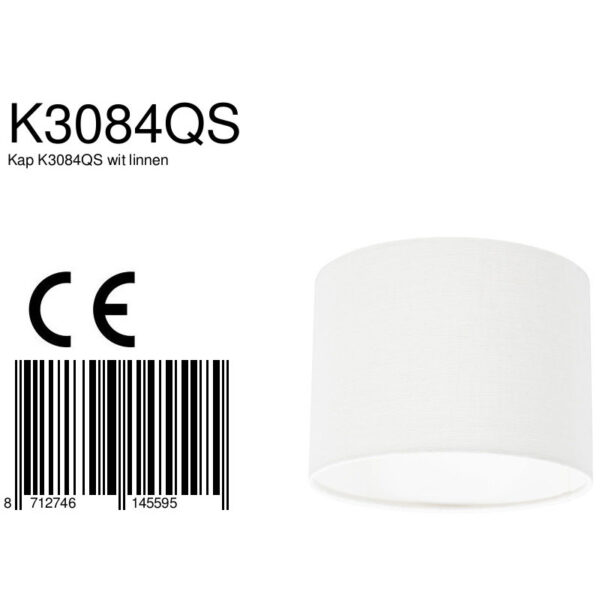 Steinhauer Prestige Chic lampenkap - linnen - kap Ø20 cm - hoogte 15 cm - rond - wit - Image 6