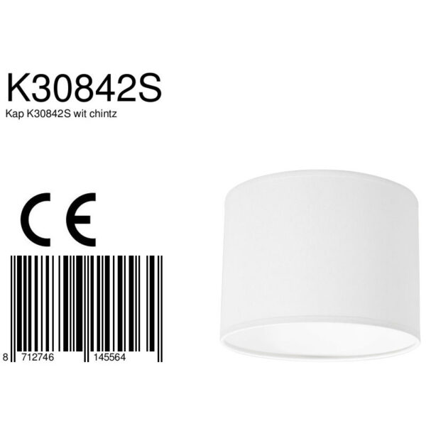Steinhauer Prestige Chic lampenkap - gladde stof - kap Ø20 cm - hoogte 15 cm - rond - wit - Image 6