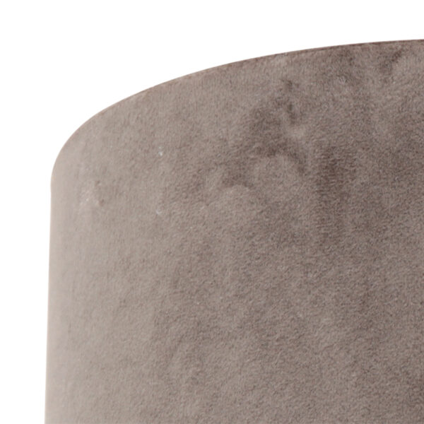 Steinhauer Prestige Chic lampenkap - velvet - rond - kap Ø20 cm - 15 cm hoog - warm grijs - Image 3