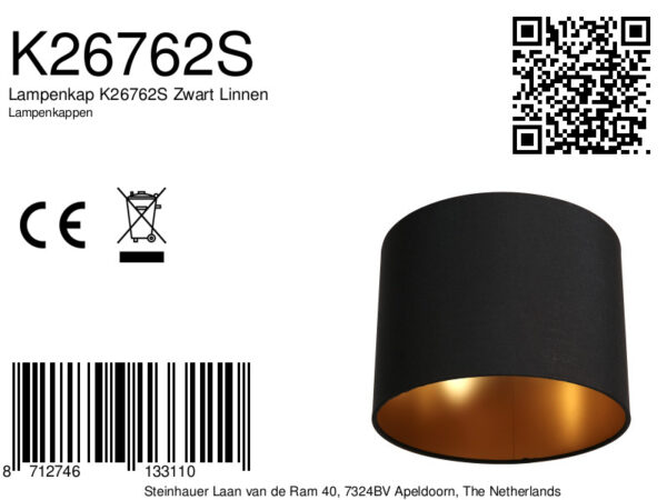 Steinhauer lampenkap - mat - kap Ø20 cm - hoogte 12 cm - rond - zwart - Image 6