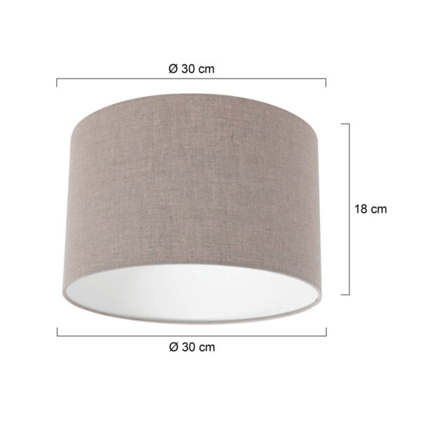 Steinhauer Prestige Chic lampenkap - linnen - kap Ø30 cm - 18 cm hoog - rond - bruin - Afbeelding 5