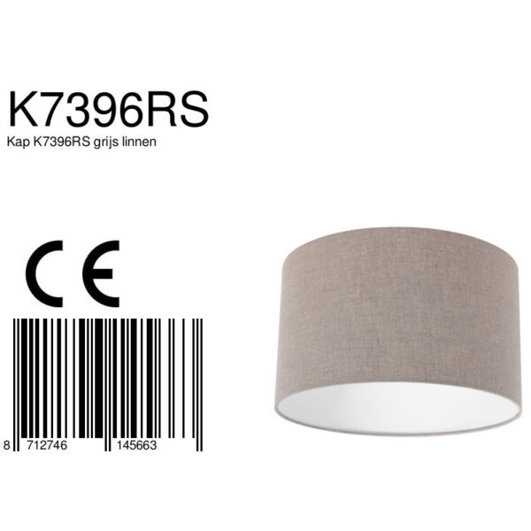 Steinhauer Prestige Chic lampenkap - linnen - kap Ø30 cm - 18 cm hoog - rond - bruin - Afbeelding 6