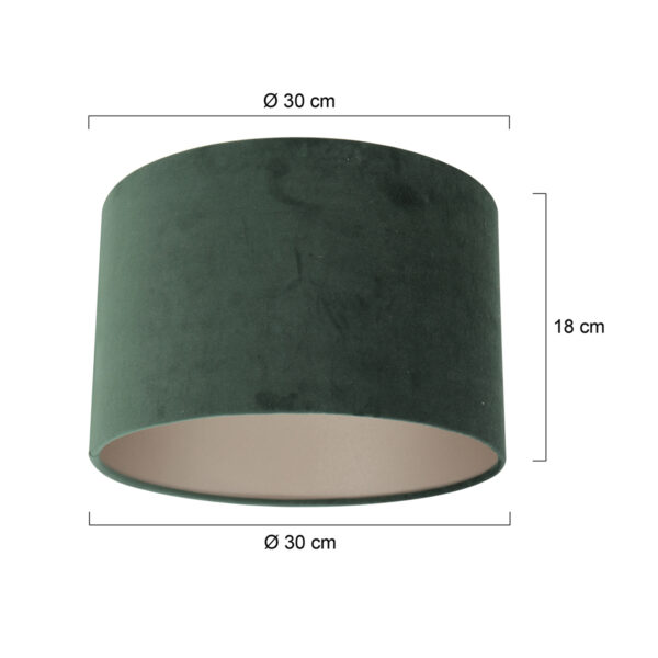 Steinhauer Prestige Chic lampenkap - velvet - kap Ø30 cm - 18 cm hoog - groen - Image 5