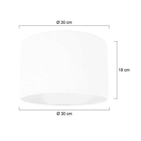 Steinhauer Prestige Chic lampenkap - gladde stof - kap Ø30 cm - hoogte 18 cm - rond - wit - Image 5