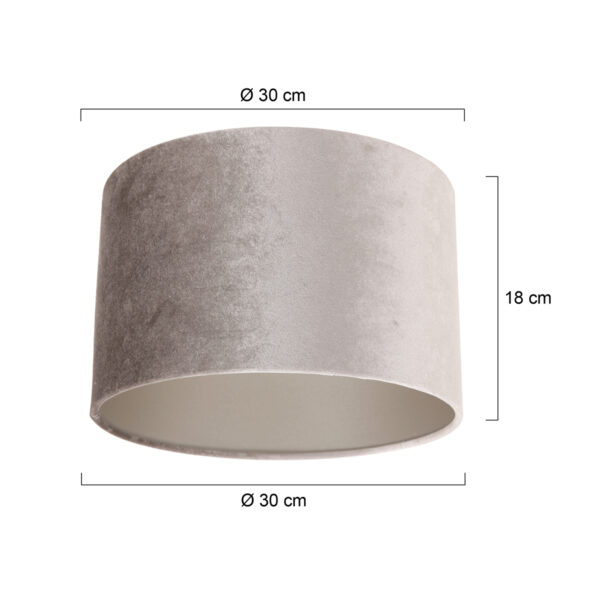 Steinhauer Prestige Chic lampenkap - velvet - kap Ø30 cm - 18 cm hoog - grijs - Image 5