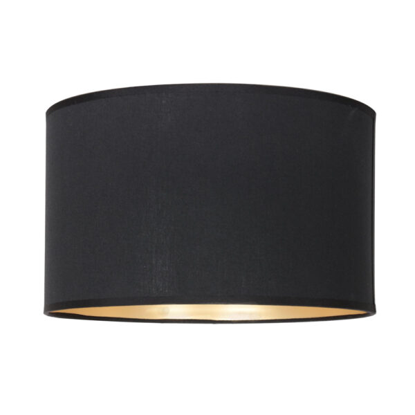 Anne Lighting lampenkap - gladde stof - gouden binnenzijde - kap Ø30 cm - 20 cm hoog - zwart - Image 2