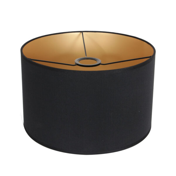 Anne Lighting lampenkap - gladde stof - gouden binnenzijde - kap Ø30 cm - 20 cm hoog - zwart - Image 3