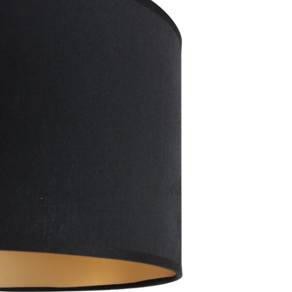 Anne Lighting lampenkap - gladde stof - gouden binnenzijde - kap Ø30 cm - 20 cm hoog - zwart - Image 4