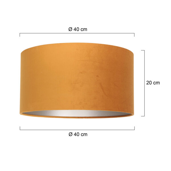 Steinhauer Prestige Chic lampenkap - velours - kap Ø 40 cm - 20 cm hoog - rond - okergeel - Image 5