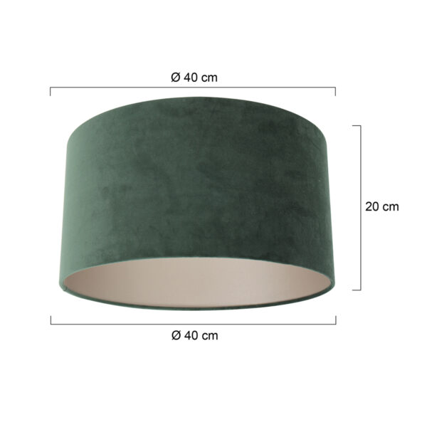 Steinhauer Prestige Chic lampenkap - velours - kap Ø40 cm - 20 cm hoog - rond - groen - Image 5