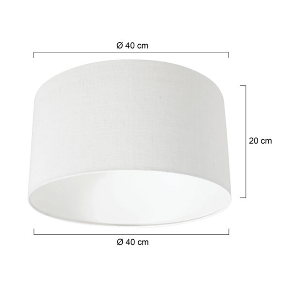 Steinhauer Prestige Chic lampenkap - linnen - kap Ø 40 cm - 20 cm hoog - rond - wit - Image 5