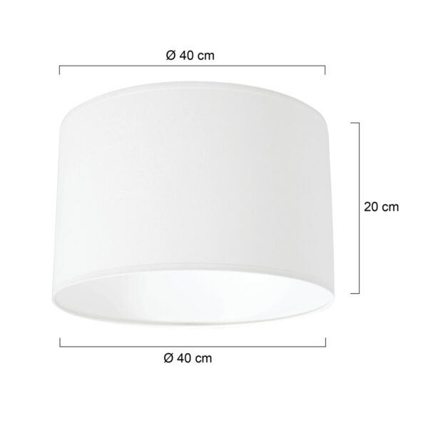 Steinhauer Prestige Chic lampenkap - gladde stof - kap Ø 40 cm - hoogte 20 cm - rond - wit - Image 5