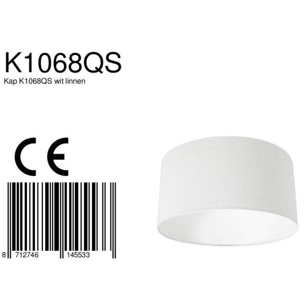 Steinhauer Prestige Chic lampenkap - linnen - kap Ø 40 cm - 20 cm hoog - rond - wit - Image 6