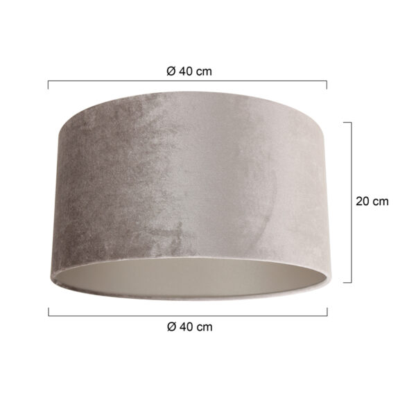 Steinhauer Prestige Chic lampenkap - velours - kap Ø 40 cm - 20 cm hoog - rond - grijs/zilver - Image 5