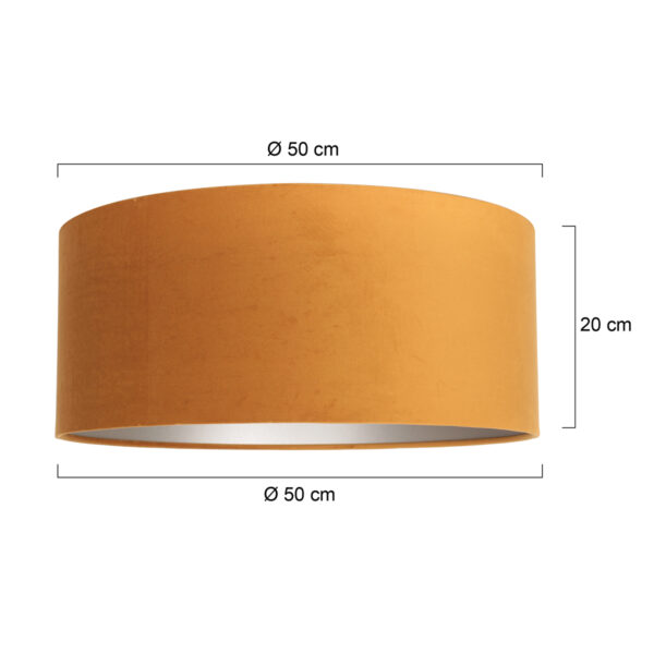 Steinhauer Prestige Chic lampenkap - velvet - kap Ø50 cm - 20 cm hoog - okergeel - Image 5