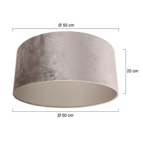Steinhauer Prestige Chic lampenkap - velvet kap - kap Ø50 cm - 20 cm hoog - warm grijs - Image 5