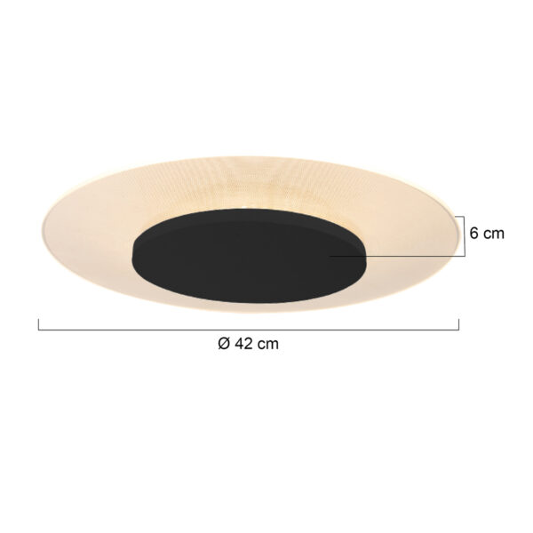 Steinhauer Lido plafonnière - incl. LED - Ø 42cm - zwart met plexiglas - Image 5