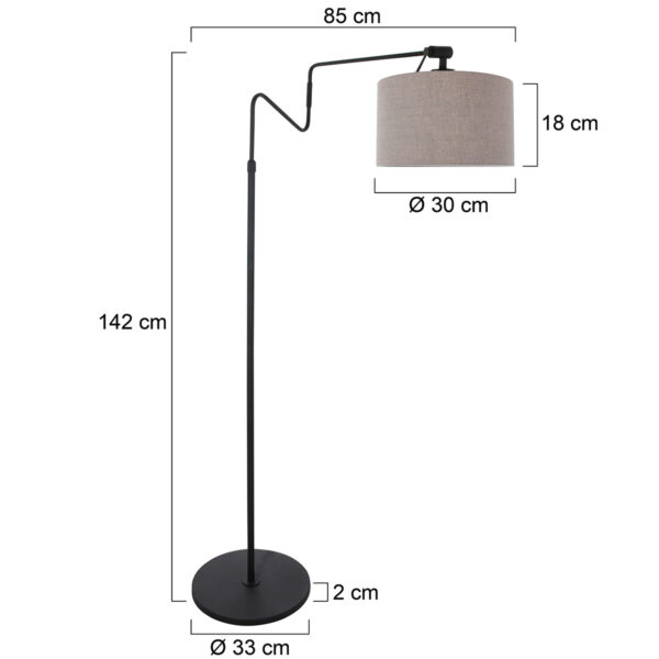 Steinhauer Linstrøm vloerlamp –– bruin en zwart - Afbeelding 5