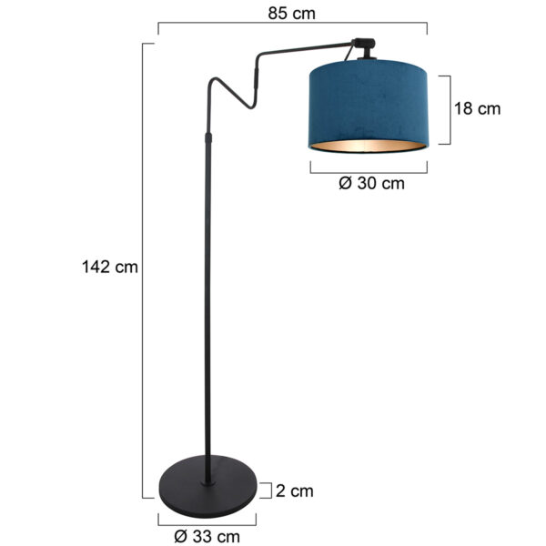 Steinhauer Linstrøm vloerlamp –– blauw en zwart - Image 5