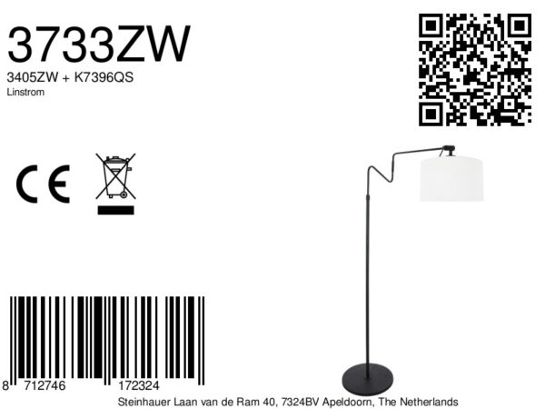 Steinhauer Linstrøm vloerlamp –– wit en zwart - Image 6