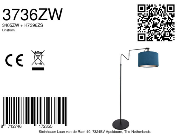 Steinhauer Linstrøm vloerlamp –– blauw en zwart - Image 6