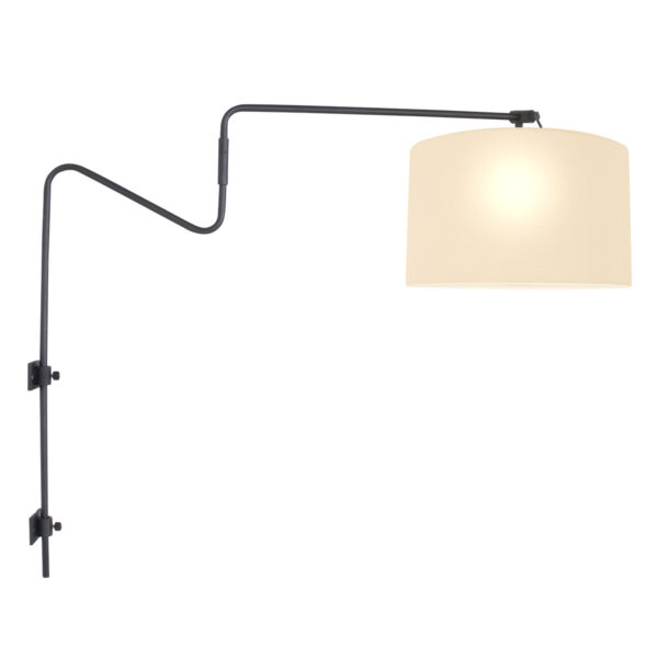 Steinhauer Linstrom wandlamp – E27 (grote fitting) – Zwart