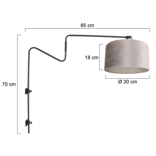 Industriele wandlamp met grijze kap en een knikkende arm Steinhauer Linstrom - Image 5