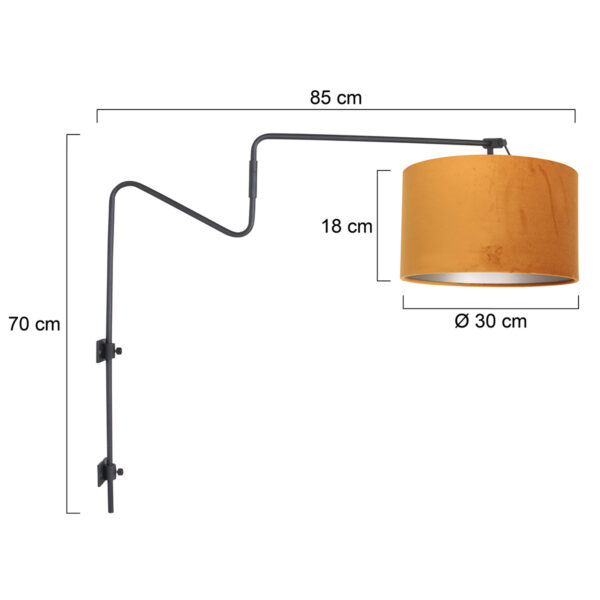 Moderne wandlamp met knikkende arm en oranje kap Steinhauer Linstrom - Image 5