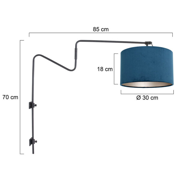 Moderne wandlamp met blauw kap Steinhauer Linstrom - Image 5